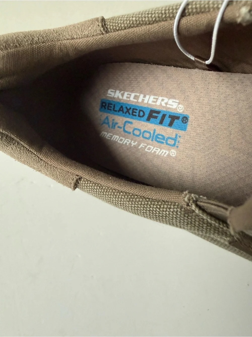 SKECHERS Hasting Vigo 205366 Taupe Relaxed Fit Sneaker Shoes Mens 10.5CanvasNEW